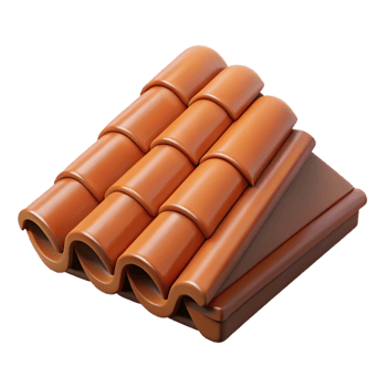 spectacular signature Roof tile, clay, NO BACKGROUND with Transparent Background. png
