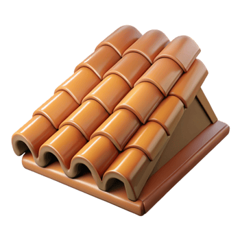 wonderful quintessential Roof tile, clay, NO BACKGROUND with Transparent Background. png