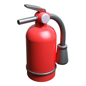 pristine gothic Fire extinguisher, red, NO BACKGROUND with Transparent Background. flawless png