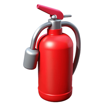 tranquil enchanting Fire extinguisher, red, NO BACKGROUND with Transparent Background. masterfully captured png
