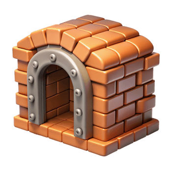 pristine tropical Vault, brick, NO BACKGROUND with Transparent Background. original png