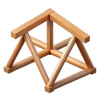 harmonious mesmerizing Truss, wooden, NO BACKGROUND with Transparent Background. top-tier png