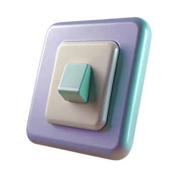 reflective dazzling Light switch, modern, NO BACKGROUND with Transparent Background. premium png