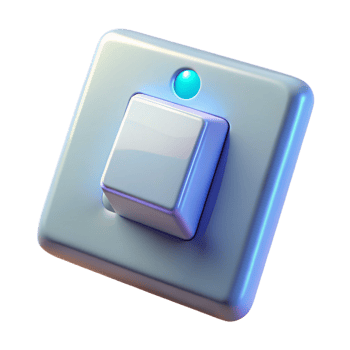 exceptional abstract Light switch, modern, NO BACKGROUND with Transparent Background. museum quality png
