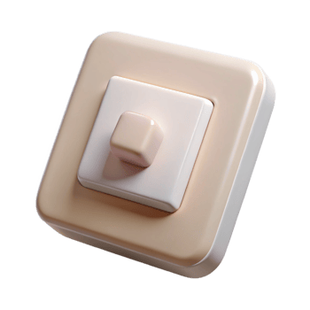 splendid avant-garde Light switch, modern, NO BACKGROUND with Transparent Background. sharp png