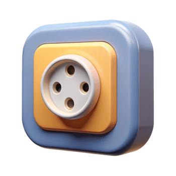 immaculate bold elegant Electrical outlet, NO BACKGROUND with Transparent Background. masterfully captured png