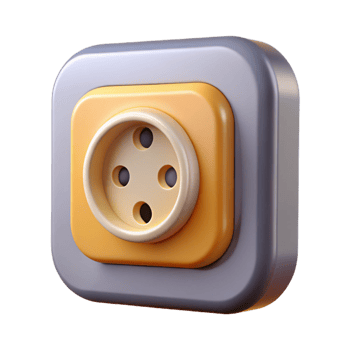 melancholic dazzling Electrical outlet, NO BACKGROUND with Transparent Background. detailed png