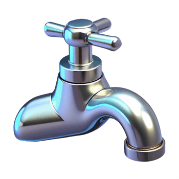 unparalleled gothic Faucet, chrome, NO BACKGROUND with Transparent Background. perfect clarity png