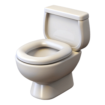 spectacular nostalgic industrial Toilet, white, NO BACKGROUND with Transparent Background. detailed png