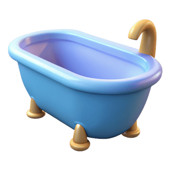 unparalleled bohemian Bathtub, clawfoot, NO BACKGROUND with Transparent Background. expertly shot png