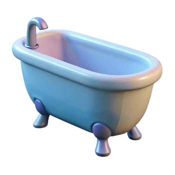peaceful serene Bathtub, clawfoot, NO BACKGROUND with Transparent Background. masterfully captured png