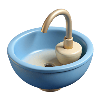 beautiful reflective abstract Sink, porcelain, NO BACKGROUND with Transparent Background. artisan png