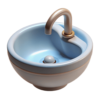 spectacular energetic art deco Sink, porcelain, NO BACKGROUND with Transparent Background. detailed png