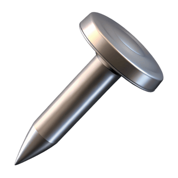 gorgeous classic Nail, steel, NO BACKGROUND with Transparent Background. studio quality png