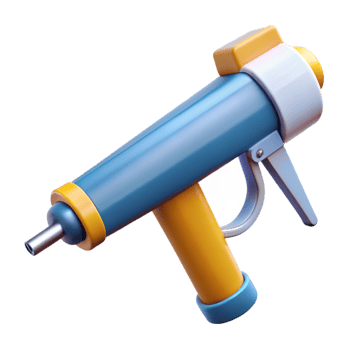 intense picturesque Caulk gun, NO BACKGROUND with Transparent Background. 4K png