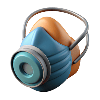 impressive organic Dust mask, NO BACKGROUND with Transparent Background. fine detail png
