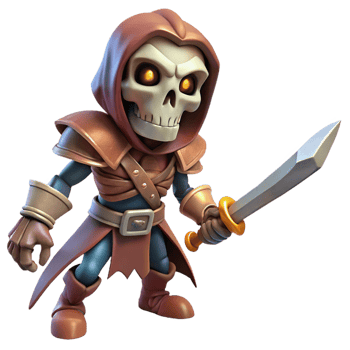 splendid melancholic urban A menacing skeleton warrior, wielding a rusty sword. NO BACKGROUND with Transparent Background. ultra HD png