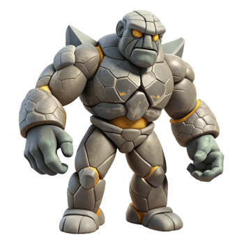 signature nordic A powerful golem, made of stone. NO BACKGROUND with Transparent Background. expertly shot png