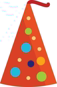 A party hat with colorful polka dots vector