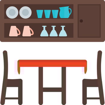 Dinner Table icon image. Suitable for mobile apps, web apps and print media. vector