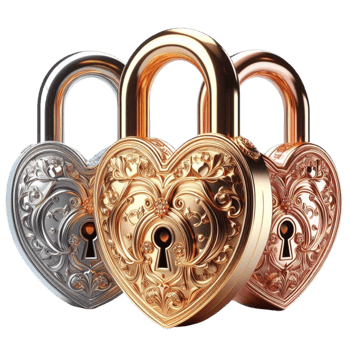 Mixed Color Heart Padlocks Collection png