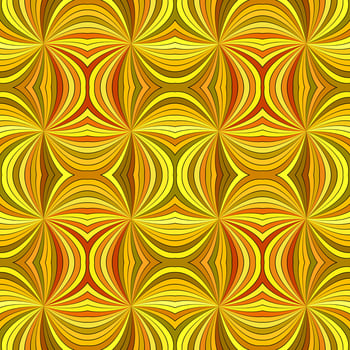 Orange seamless hypnotic abstract curved ray stripe pattern background - graphic design vector