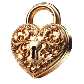 Gold Ornate Heart Lock png