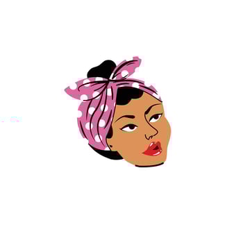 Retro Woman Head Inspired by Rosie the Riveter vector
