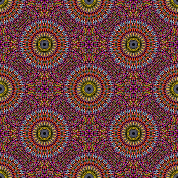 Seamless colorful gravel mandala mosaic pattern background art vector