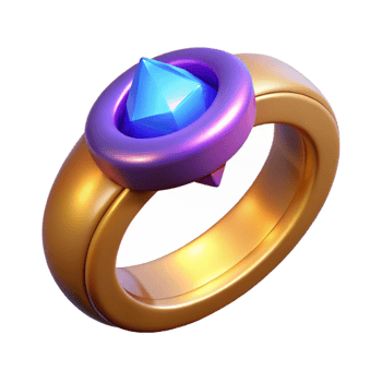 glorious acclaimed A stylized magic ring, inlaid with a glowing gemstone. NO BACKGROUND with Transparent Background. png