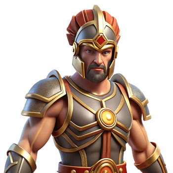 memorable retro Ares, God of War, in battle armor NO BACKGROUND with Transparent Background. precision png