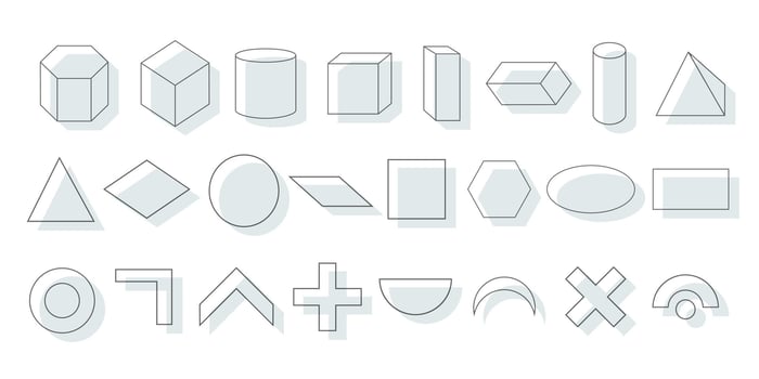 Simple geometric shapes, modern symbols vector