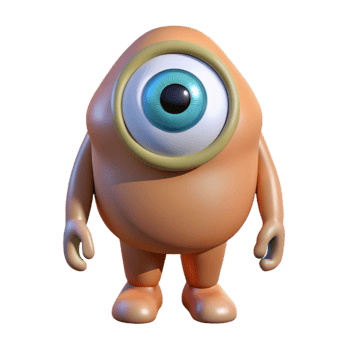 quintessential gothic Cyclops, one-eyed giant NO BACKGROUND with Transparent Background. studio quality png