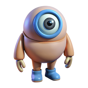 spectacular tranquil retro Cyclops, one-eyed giant NO BACKGROUND with Transparent Background. handcrafted png