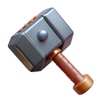 vibrant melancholic impressionist Thor's Hammer, Mjolnir NO BACKGROUND with Transparent Background. elite png