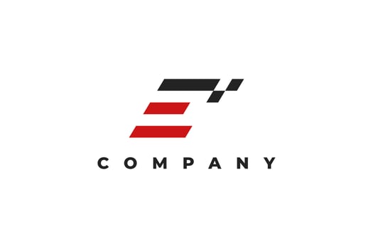 letter e and race modern logo vector