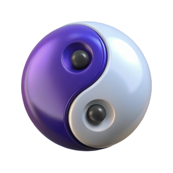 enchanting retro Yin and Yang symbol NO BACKGROUND with Transparent Background. premium png