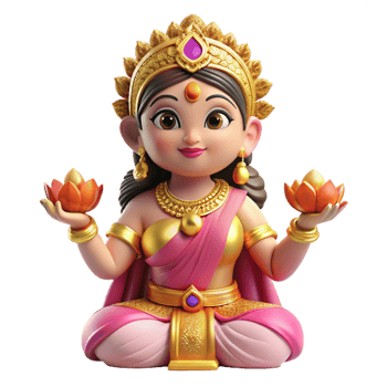 dramatic art deco Lakshmi, Hindu goddess of wealth and prosperity NO BACKGROUND with Transparent Background. luxury png