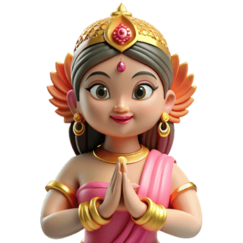 dramatic stunning Lakshmi, Hindu goddess of wealth and prosperity NO BACKGROUND with Transparent Background. artisan png