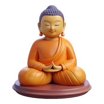 sought-after geometric Buddha statue NO BACKGROUND with Transparent Background. authentic png