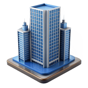 nostalgic dazzling Modern skyscraper architectural model, NO BACKGROUND with Transparent Background. flawless png