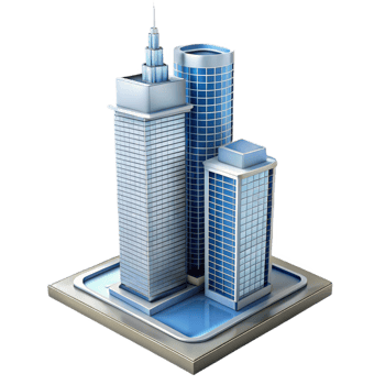 exquisite passionate minimalist Modern skyscraper architectural model, NO BACKGROUND with Transparent Background. gallery standard png