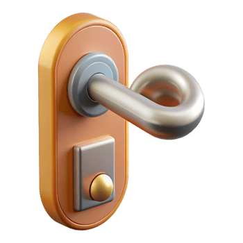 picturesque coastal Bauhaus style door handle, NO BACKGROUND with Transparent Background. elite png