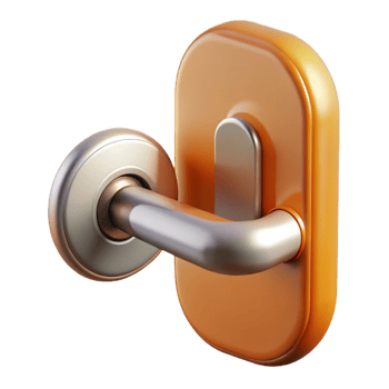 majestic standout Bauhaus style door handle, NO BACKGROUND with Transparent Background. png