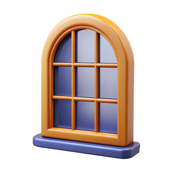 stunning mysterious surreal Georgian style window pane, NO BACKGROUND with Transparent Background. handcrafted png