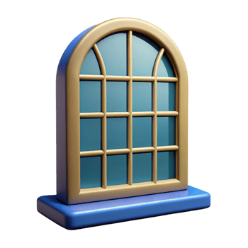 impressive intense artistic Georgian style window pane, NO BACKGROUND with Transparent Background. top-tier png