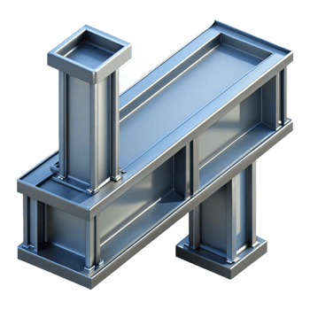 elegant exceptional Modern steel beam connection, NO BACKGROUND with Transparent Background. png