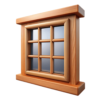wonderful iconic Wooden window frame, NO BACKGROUND with Transparent Background. png