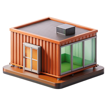 glorious unforgettable Shipping container home module, NO BACKGROUND with Transparent Background. png