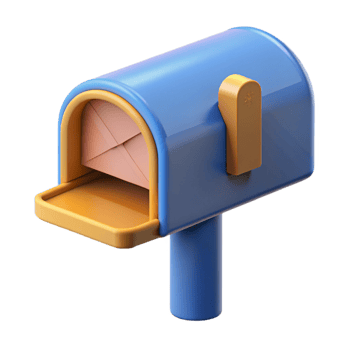 stunning whimsical abstract Modern mailbox, NO BACKGROUND with Transparent Background. sharp png